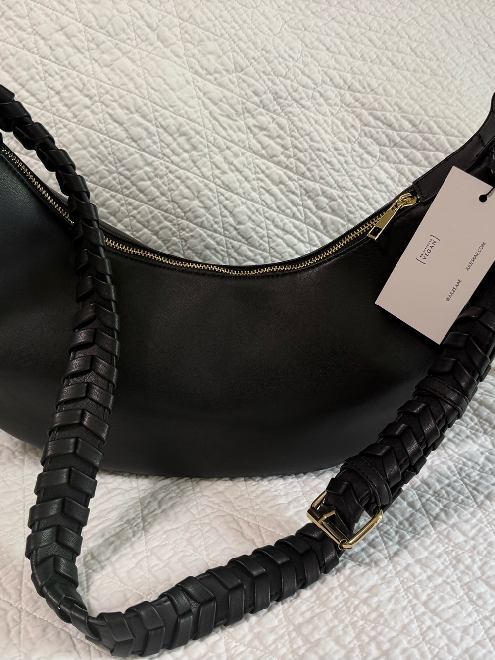 NWT Jules Kae Zola Crescent Bag – Black Vegan Leather